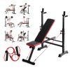 6-in-1 Weight Bench Set, 600lbs Adjustable Workout Bench Press, Exercise Sit up Bench for Home Gym Strength Training