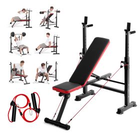 6-in-1 Weight Bench Set, 600lbs Adjustable Workout Bench Press, Exercise Sit up Bench for Home Gym Strength Training