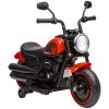 6V Ride-on Motorcycle for Kids with Training Wheels Red Battery-Operated Motorbike Single-Button Start