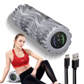 Vibrating Foam Roller, 5-Speed Electric Massage Roller, 16" Rechargeable Muscle Roller with 3 Vibration Modes