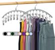 Legging Organizer for Closet, Metal Yoga Pants Hanger w/Rubber Coated 2 Pack w/10 Clips Hold 20 Leggings