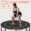 (DS-1039-Green)661 lbs Fitness Trampoline Get in Shape At Home or In The Garden with Our 40 inch Mini Exercise Trampoline - Stable and Fun ASTM F381-1
