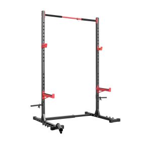Power Cage Rack, Multifunctional Squat Rack for Home Gym, Width-Adjustable Workout Strength Training Equipment with 6 Band Pegs