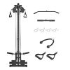 LAT Pull Down Machine, 3-in-1 Row Cable Machine, Cable Machines Home Gym with 18-Level Height Adjustment, Wall-Mount Design