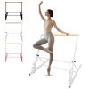 3.5FT White Solid Wood Ballet Barre With Adjustable Range Of 31.5-39.5 Inches For Dance Practice