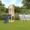 Outdoor Playset Natural pine, Blue Solid pine wood, Polypropylene