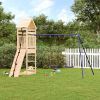Outdoor Playset Pine wood brown, Blue Solid pine wood, Polypropylene