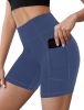 Womens Athletic Shorts High Waisted Workout Active Shorts Navy M