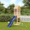 Outdoor Playset Natural Pine and Blue Solid Pine wood Large