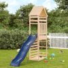 Outdoor Playset Pine Wood, Blue Solid Pine Wood, Polypropylene
