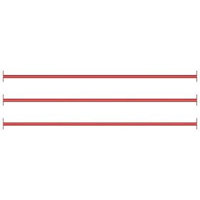 Turning Bar Set of 3 Red Powder-coated steel 49.2 in long