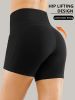 Plus Size Yoga Biker Shorts with Pockets – High Waist, Tummy Control Gym Leggings