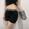 Women's High Waist Letter Print Shorts – Stretchy Gym, Dance & Yoga Hot Pants