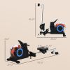 Foldable Rower Machine, Water Rowing Machine with Wheels, LCD Monitor and Tablet Holder for Cardio Training, White