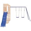 Outdoor Playset Natural wood, Blue Solid Pine Wood, Polypropylene