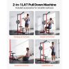 LAT Pull Down Machine, 2-in-1 Row Cable Machine, Cable Machines Home Gym with 3-Level Adjustable Seat, 4-Level Adjustable Foam Roller