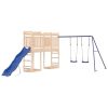 Outdoor Playset Natural wood, Blue Solid Pine Wood, Polypropylene