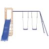 Outdoor Playset Natural Wood Solid Pine Wood Large Durable