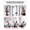 Pulley System, 2 PCS LAT and Lift Pulley System, Gym Rack Pulleys Attachment with two Steel Cables, Short Bar, Dual Grip Handles