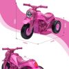 Ride On Motorcycle, 6V Ride on Bubble Car, 3 Wheeled Electric Motorcycle for Kids w/ LED Headlight, Music, Pink