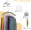 Legging Organizer for Closet, Metal Yoga Pants Hangers 2 Pack w/10 Clips Holds 20 Leggings