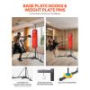 Punching Bag Stand, Steel Heavy Duty Workout Training Equipment, Adjustable Height Boxing Punching Stand with Weighted Base, Holds Up to 140 lbs