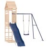 Outdoor Playset Natural pine, Blue Solid pine wood, Polypropylene