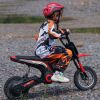 Electric Dirt Bike with Twist Grip Throttle, 24V 350W Off-Road Electric Motorcycle with Brake, Music Horn, for Ages 13+ Years, Red