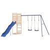 Outdoor Playset Natural Wood Solid Pine Wood Large Durable