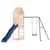Outdoor Playset Natural pine, Blue Solid pine wood, Polypropylene