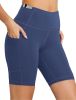 Womens Athletic Shorts High Waisted Workout Active Shorts Navy M