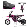 24V 350W Electric Dirt Bike Up to 15 MPH w/ Twist Grip Throttle, Pink
