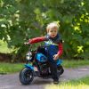 6V Kids Motorcycle Ride-on with Training Wheels Single-Button Start Blue Battery-Operated Vehicle
