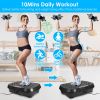 Vibration Exercise Machine Vibrating Plate Platform Whole Body Fitness Vibration Workout Equipment with 120 Speeds 1-20Mins Timer Resistant Bands Remo