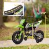 12V Kids Electric Motorcycle w/ Twist Grip Throttle Training Wheels, Rear Suspension, Music for Aged 3-6 Years, Green