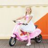24V Kids Motorcycle with 3-Speed, Electric Motorcycle with Rear Suspension and LED Lights for 8-12 Years Old, Pink