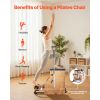 Pilates Chair, Split-Pedal Stability Combo Chairs with Handles, Rubber Wood Frame Yoga Fitness Trainer, Exercise Reformer