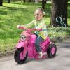 Ride On Motorcycle, 6V Ride on Bubble Car, 3 Wheeled Electric Motorcycle for Kids w/ LED Headlight, Music, Pink