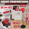 Punching Bag with Stand Height Adjustable Reflex Boxing Bag with Stand & Gloves Spring Mounted for Fast Rebound Sturdy Fillable Base for Stability Box