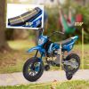 12V Kids Electric Motorcycle w/ Twist Grip Throttle, Training Wheels, Rear Suspension & Music, Blue