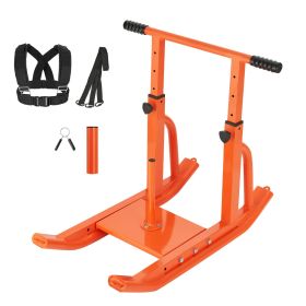 Weight Sled, Steel Power Sled, Fitness Training Sleds for Athletic Exercise Speed Improvement, Workout Equipment with Adjustable Height Handle (Support Rod Size: 1&2 inches, Color: Orange)