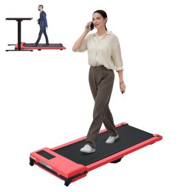 Walking Pad with Quiet 2.0 HP Brushless Motor, Countdown Modes, Spacious Running Area, 220 lbs Weight Capacity for Home or Office Workouts (Main Material: ABS+Steel(Q235), Main Color: Red)